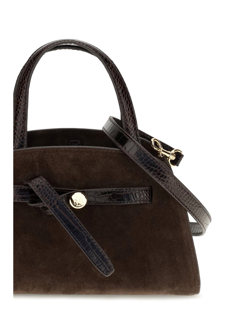 Tory Burch Suede Shoulder Bag — Brown