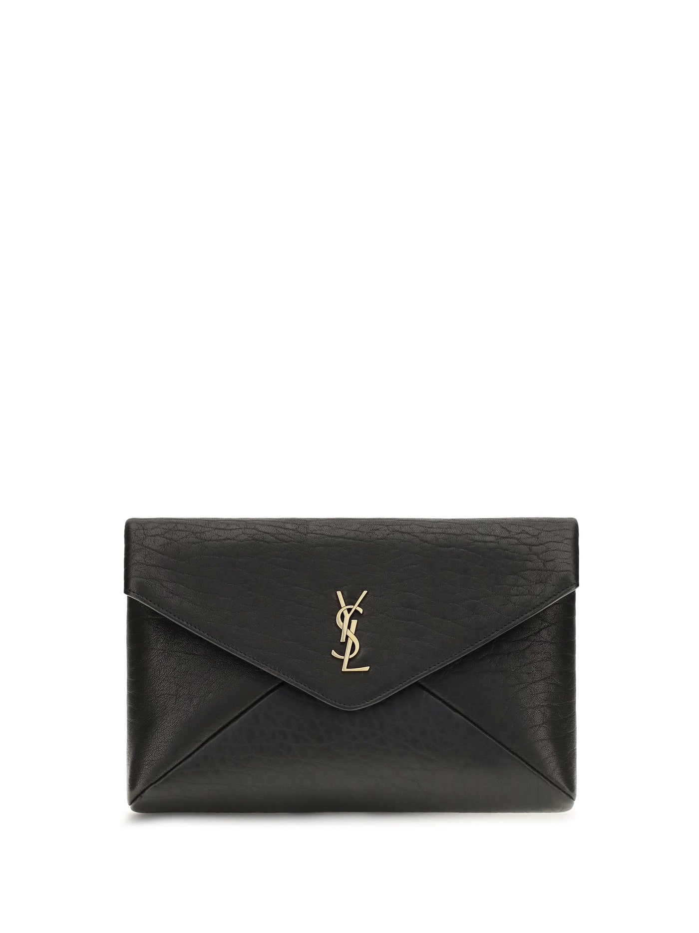 Saint Laurent Busta Pouch Wallet — Black Lamb Ovis Aries