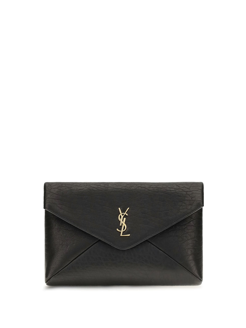 Saint Laurent Moira Clutch — Black Lambskin Wallet