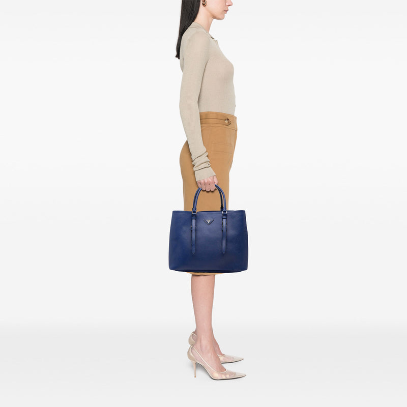 Medium Saffiano Cuir Double Handle Satchel - Image 7