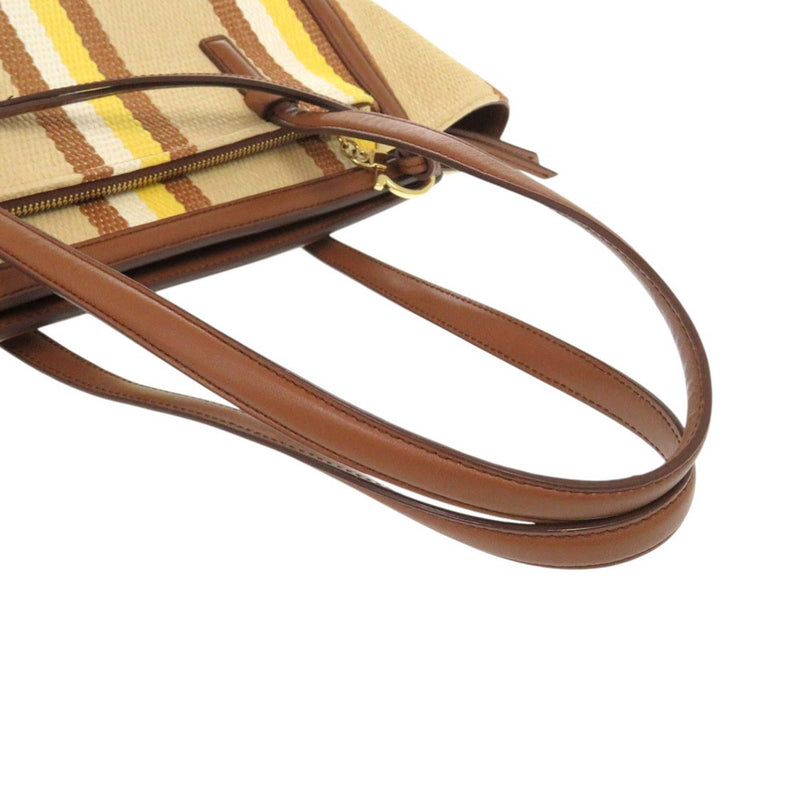 Medium Striped Canvas and Leather Amy Tote - Image 14