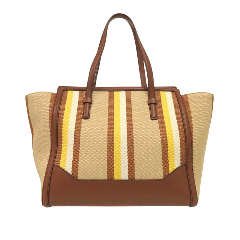 Medium Striped Canvas and Leather Amy Tote - Image 2