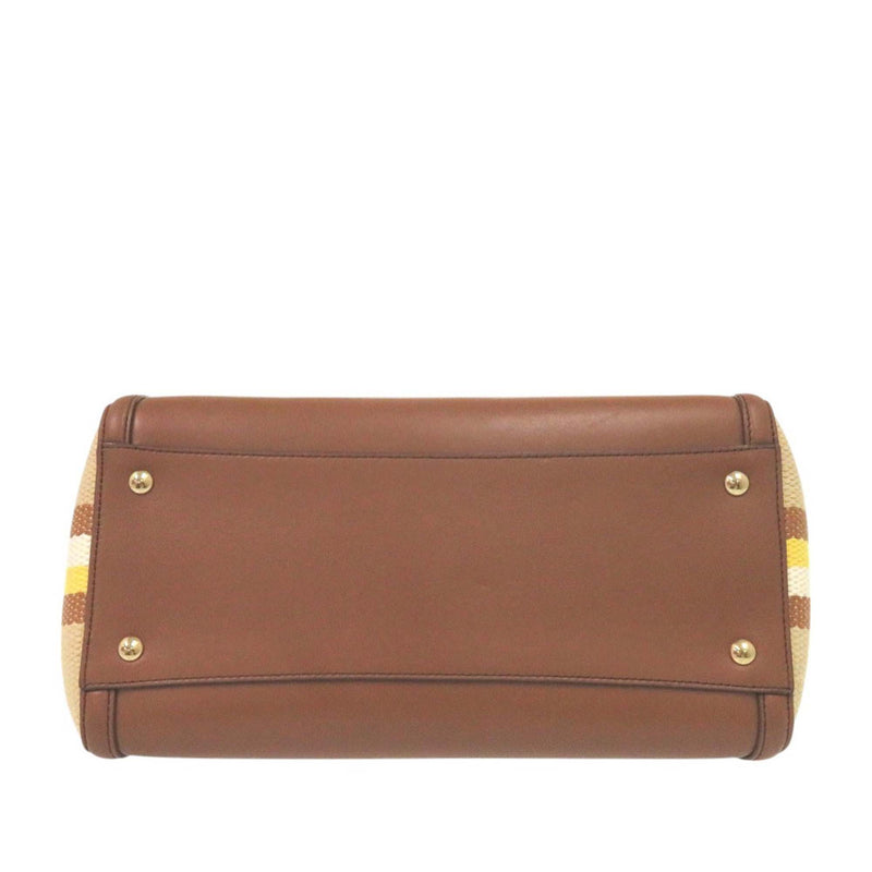 Medium Striped Canvas and Leather Amy Tote - Image 3