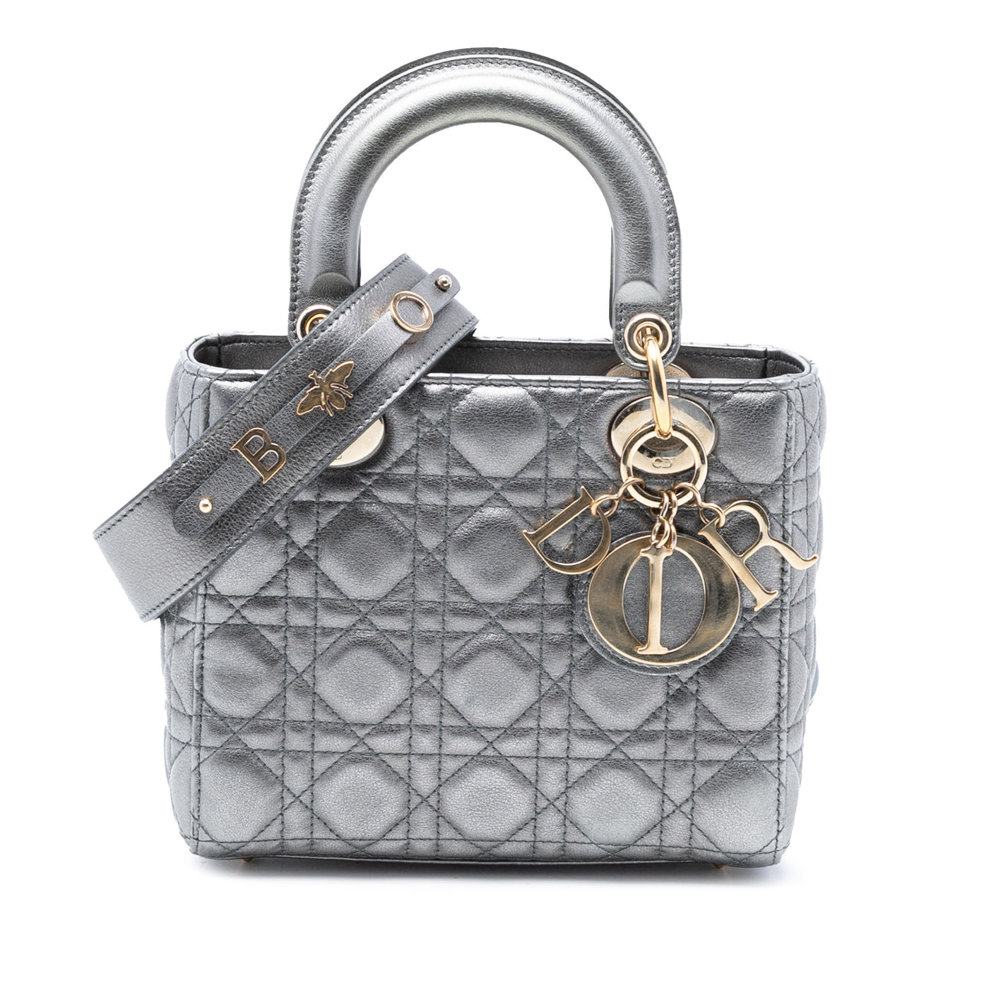 Small Metallic Lambskin Cannage My ABCDior Lady Dior - Image 1