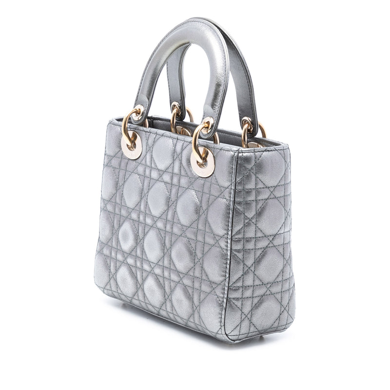 Small Metallic Lambskin Cannage My ABCDior Lady Dior - Image 2
