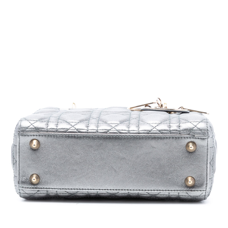Small Metallic Lambskin Cannage My ABCDior Lady Dior - Image 3
