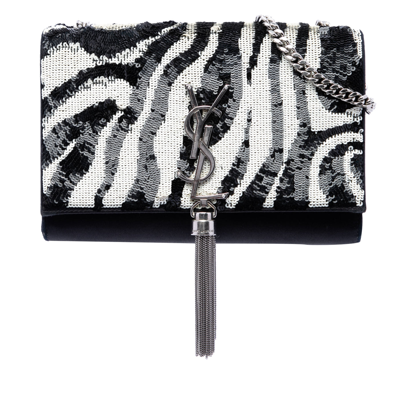 Small Satin Monogram Kate Zebra Sequin Crossbody - Image 1