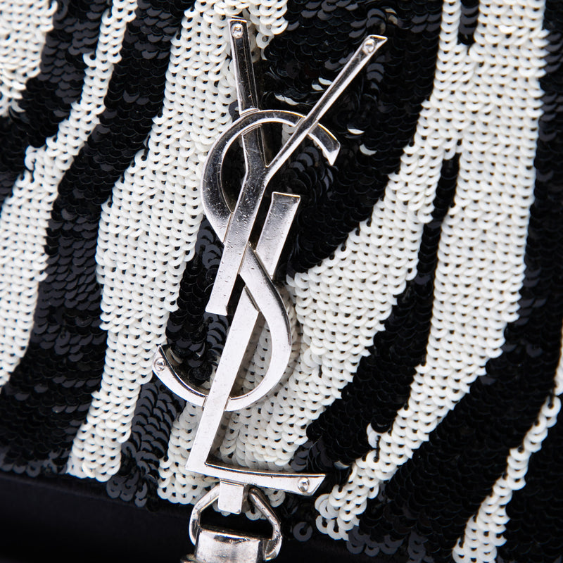 Small Satin Monogram Kate Zebra Sequin Crossbody - Image 5