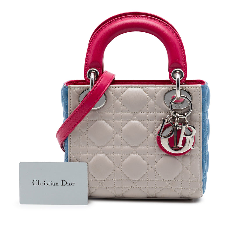 Mini Tricolor Lambskin Cannage Lady Dior - Image 7