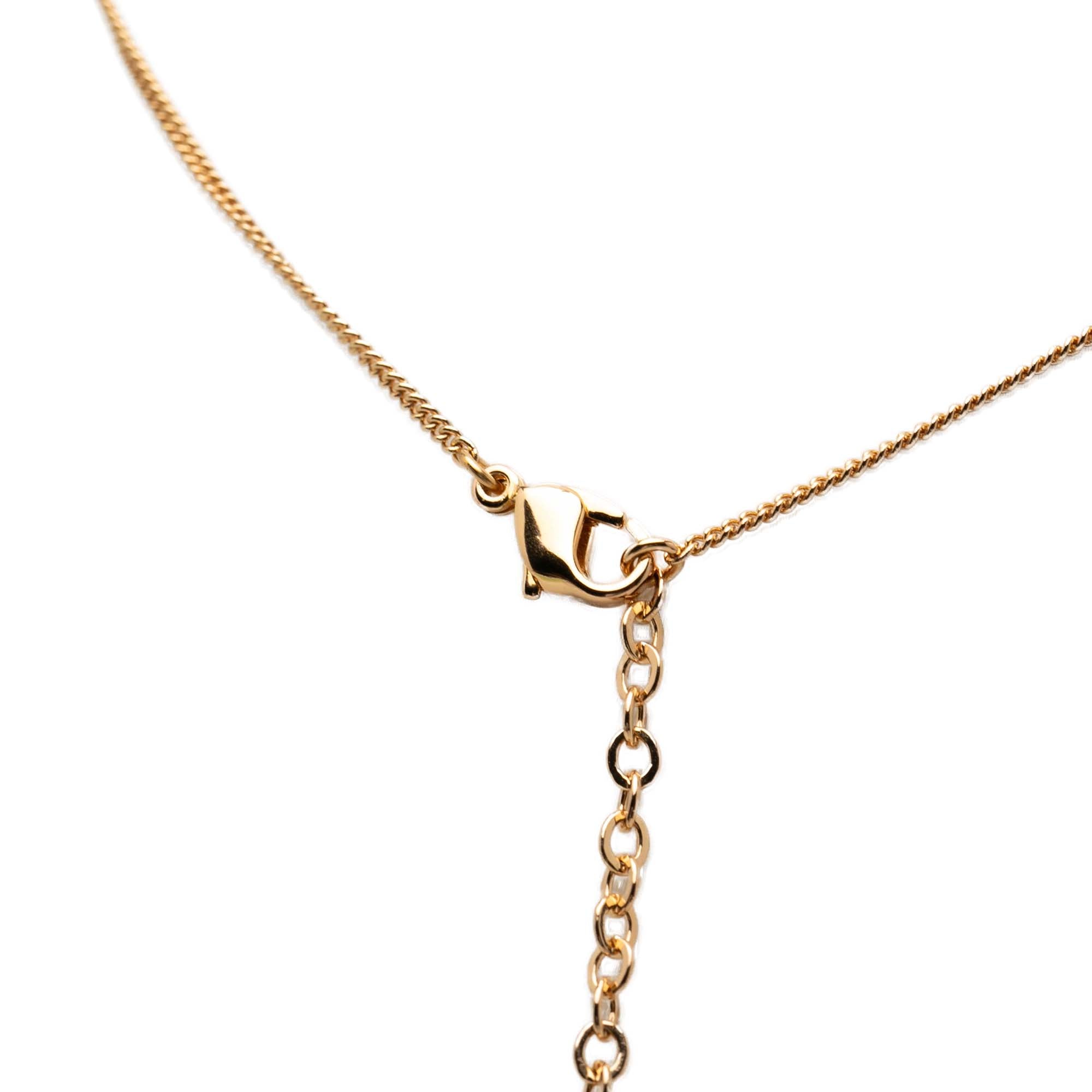 Gold Plated Strass CD Round Pendant Necklace - Image 3