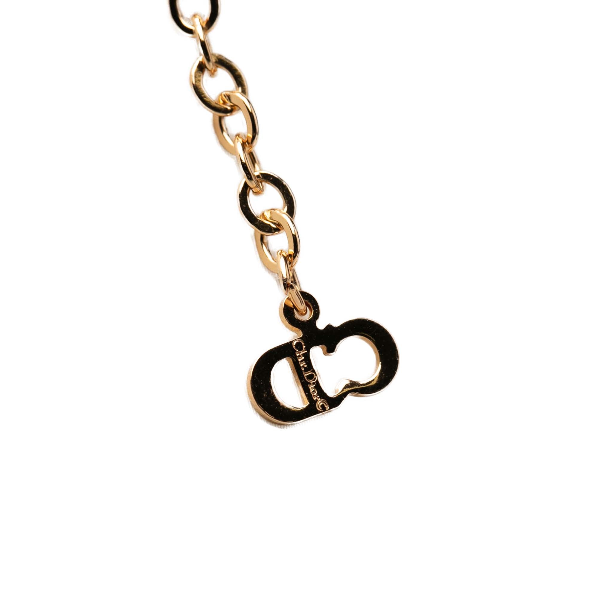Gold Plated Strass CD Round Pendant Necklace - Image 4