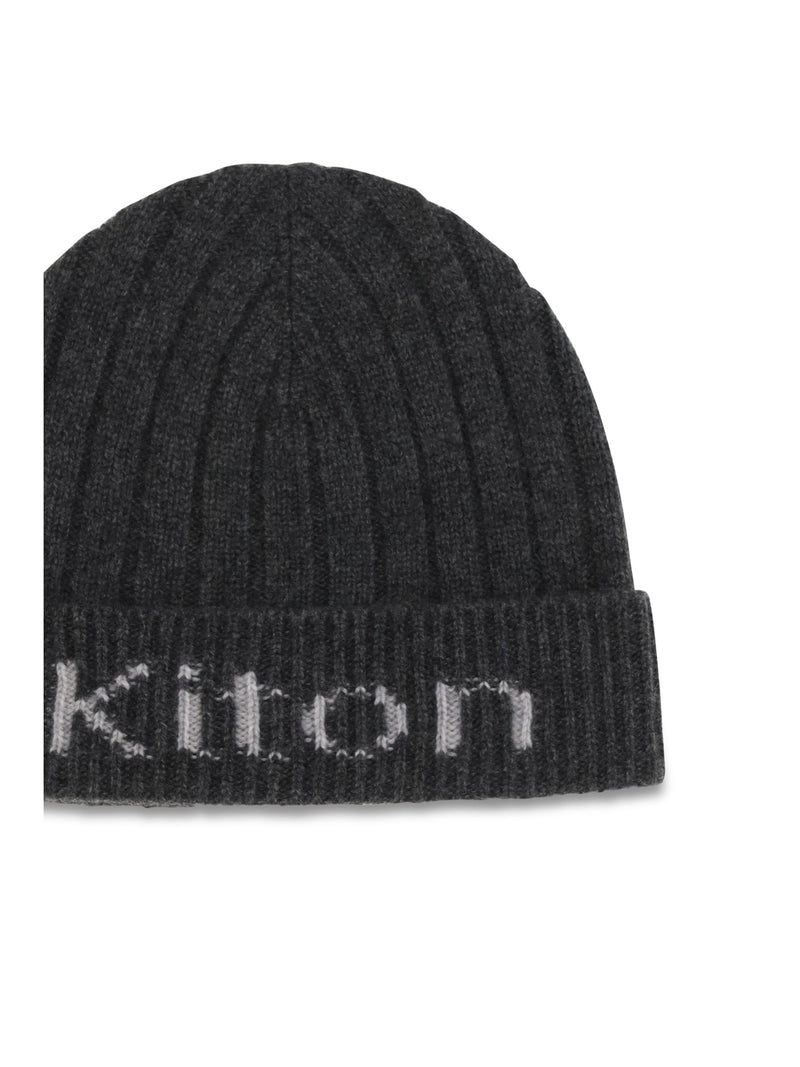 Kiton Ucpl003k0235l03 Merino Wool Ribbed Beanie — Gray Ovis Aries Beanies