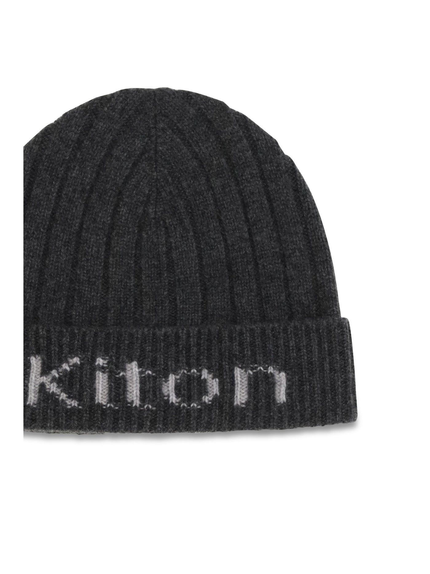 Kiton Ucpl003k0235l03 Merino Wool Ribbed Knit Beanie — Gray Beanies