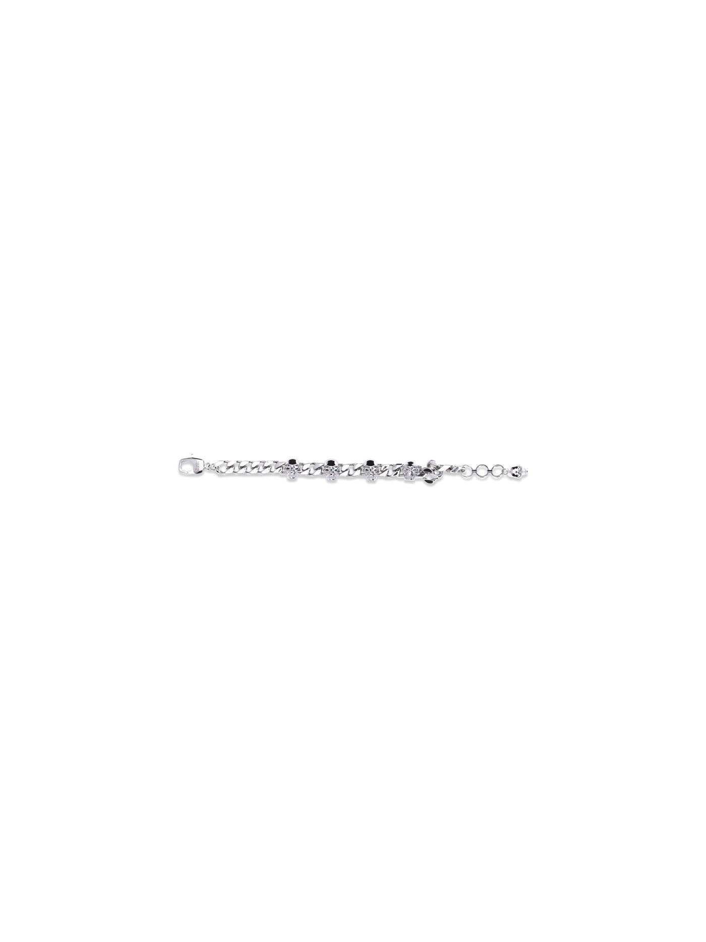 Alexander Mcqueen Skull-Detail Chain Bracelet — Silver Metal Bracelets