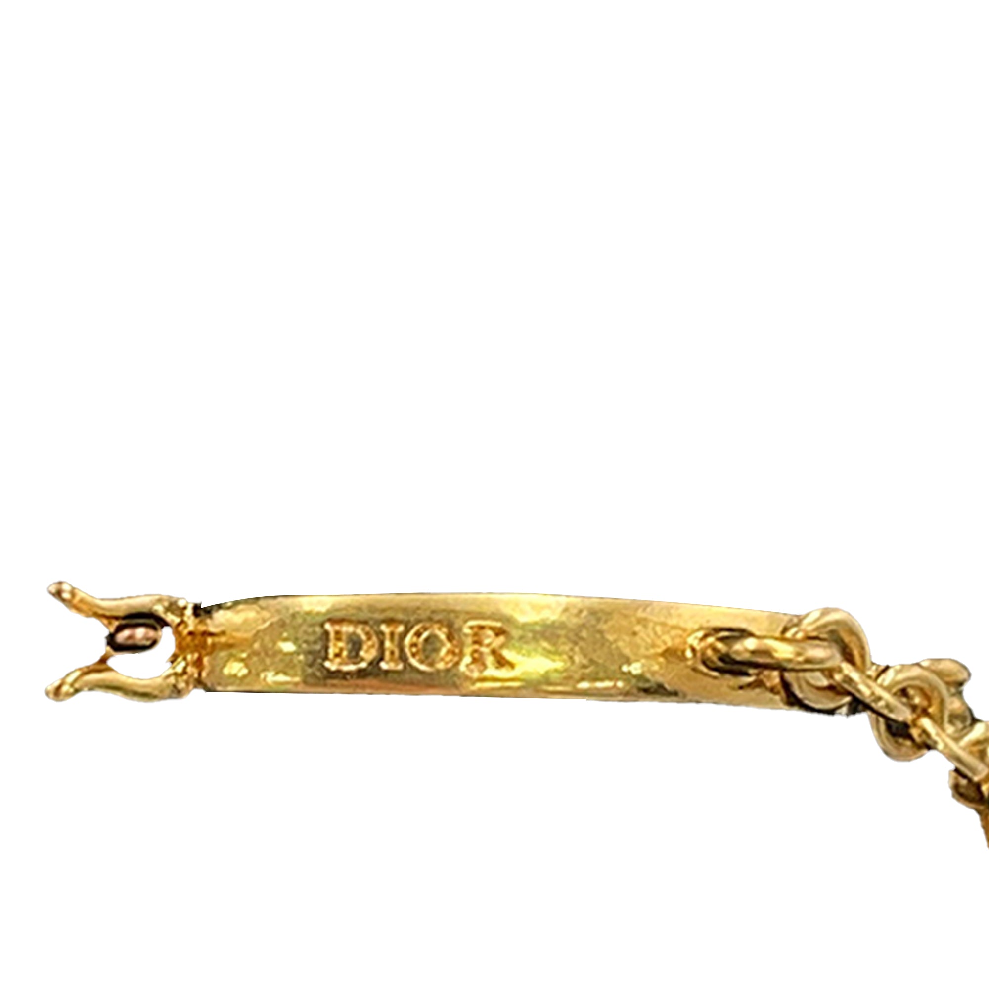 Dio(r)evolution Gold Plated Strass Drop Hoop Earrings - Image 4