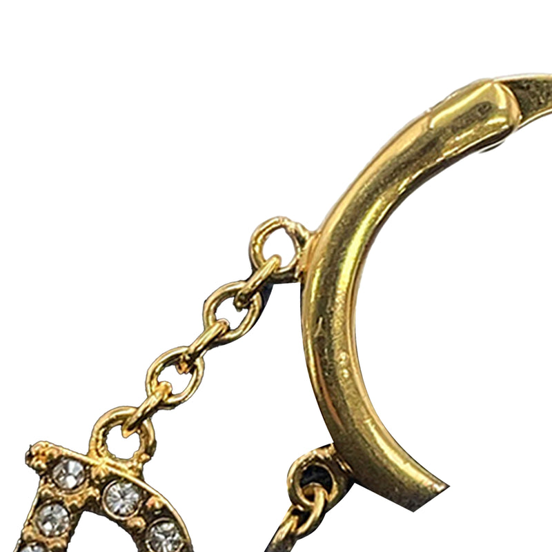 Dio(r)evolution Gold Plated Strass Drop Hoop Earrings - Image 6