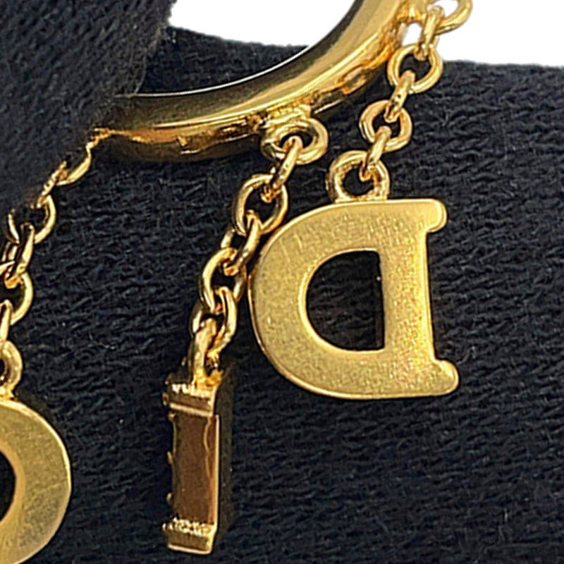 Dio(r)evolution Gold Plated Strass Drop Hoop Earrings - Image 7