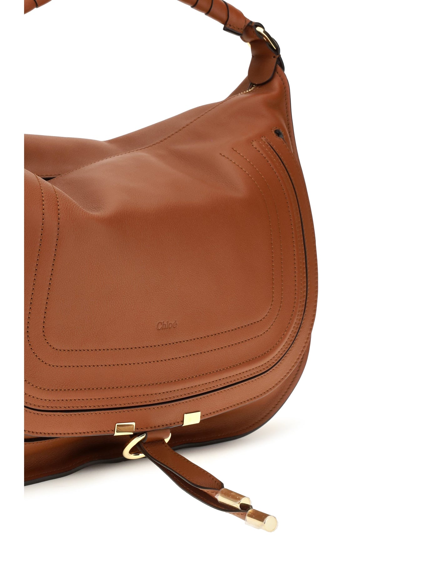 Chloé Marcie Shoulder Bag — Brown Calf Leather