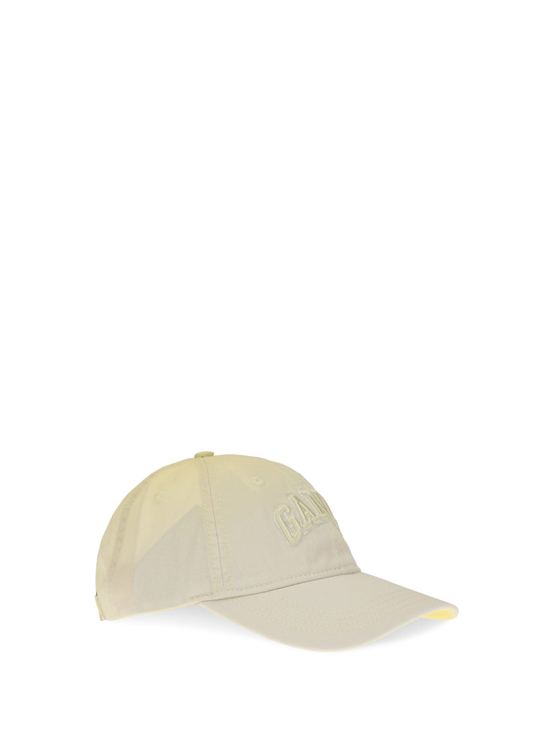 Ganni B3020237 Cotton Logo Baseball Cap — Beige Caps