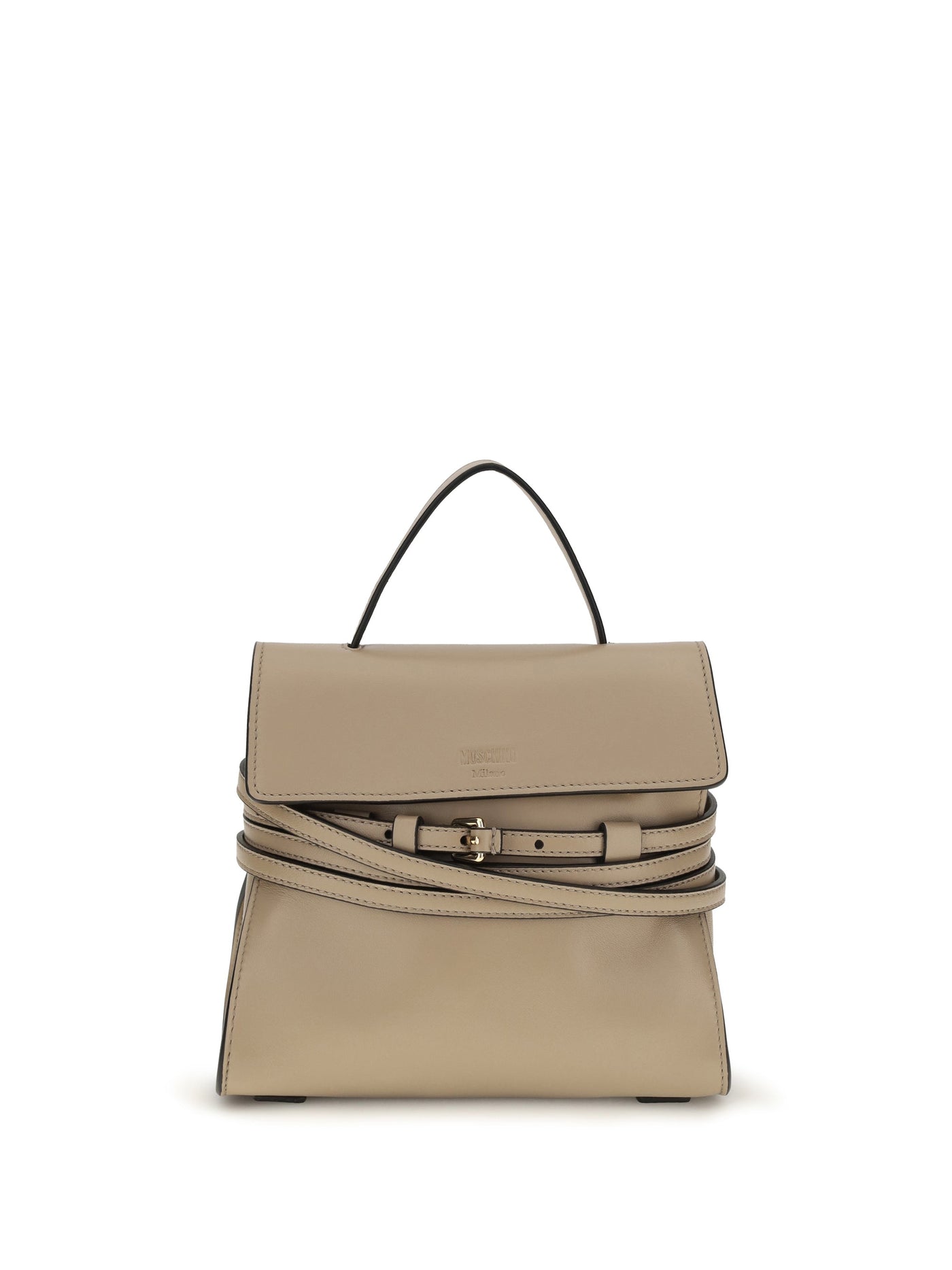 Moschino Tie Me Shoulder Bag — Beige Goatskin (hircus)