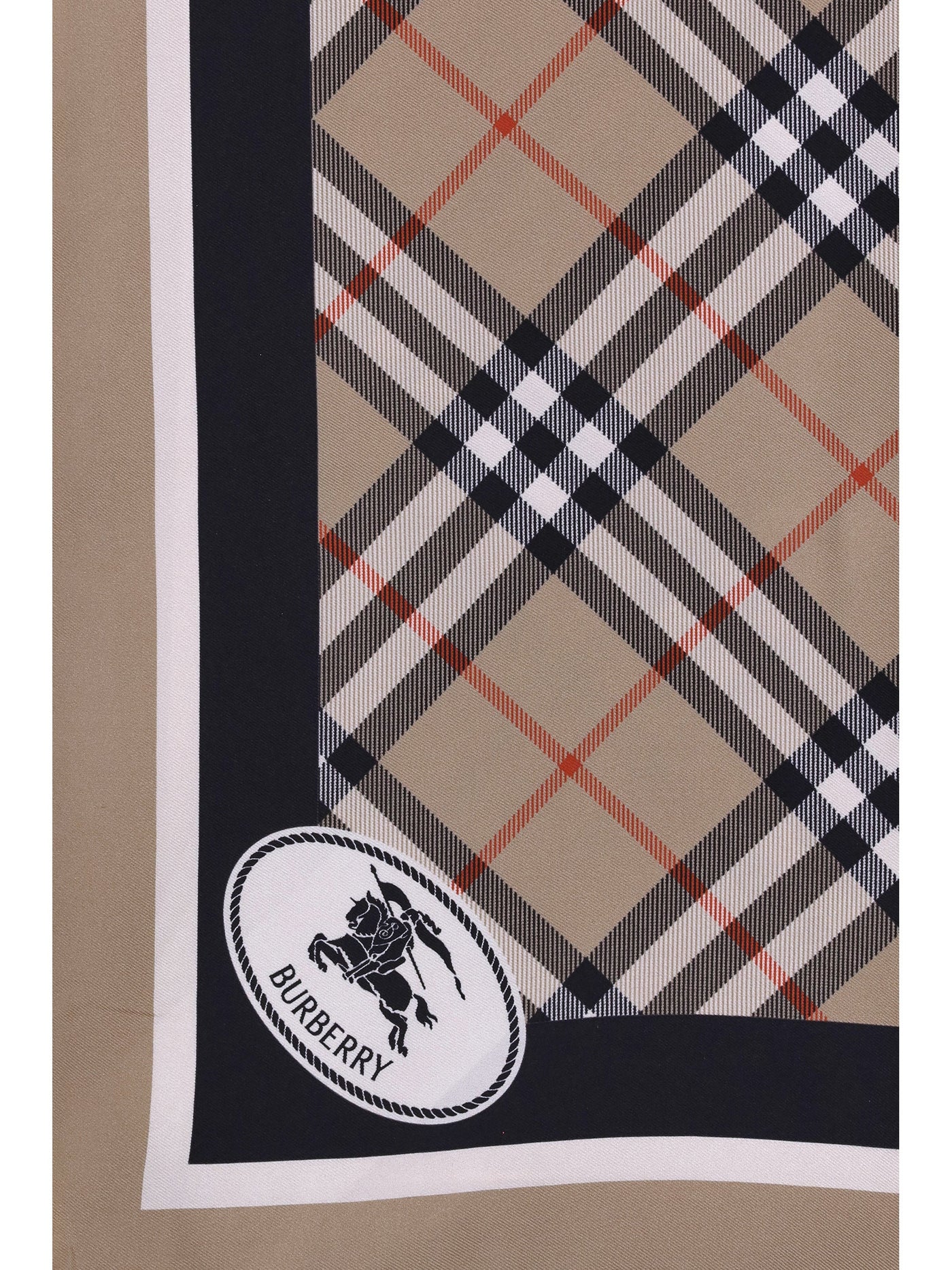Burberry Silk Check Scarf — Beige Scarfs