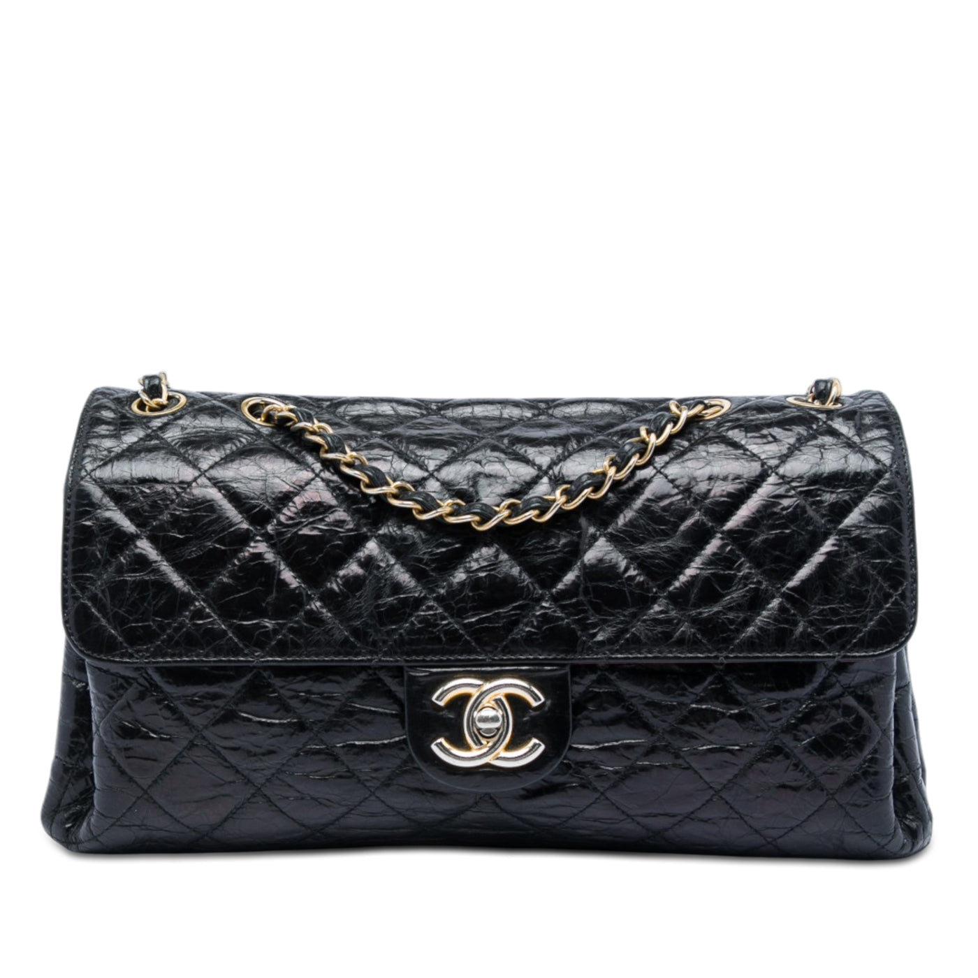 Jumbo CC Quilted Crumpled Calfskin Straight Flap - Image 1