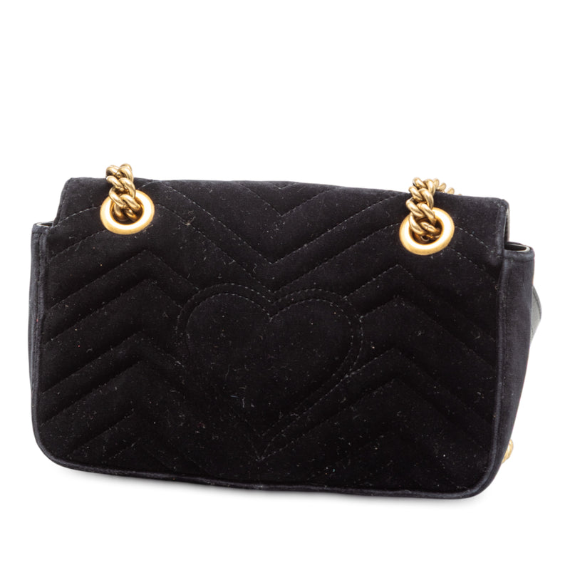 Small GG Marmont Matelasse Velvet Shoulder Bag - Image 2