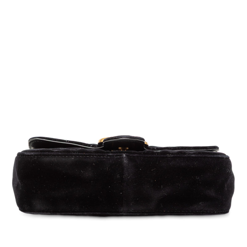 Small GG Marmont Matelasse Velvet Shoulder Bag - Image 3
