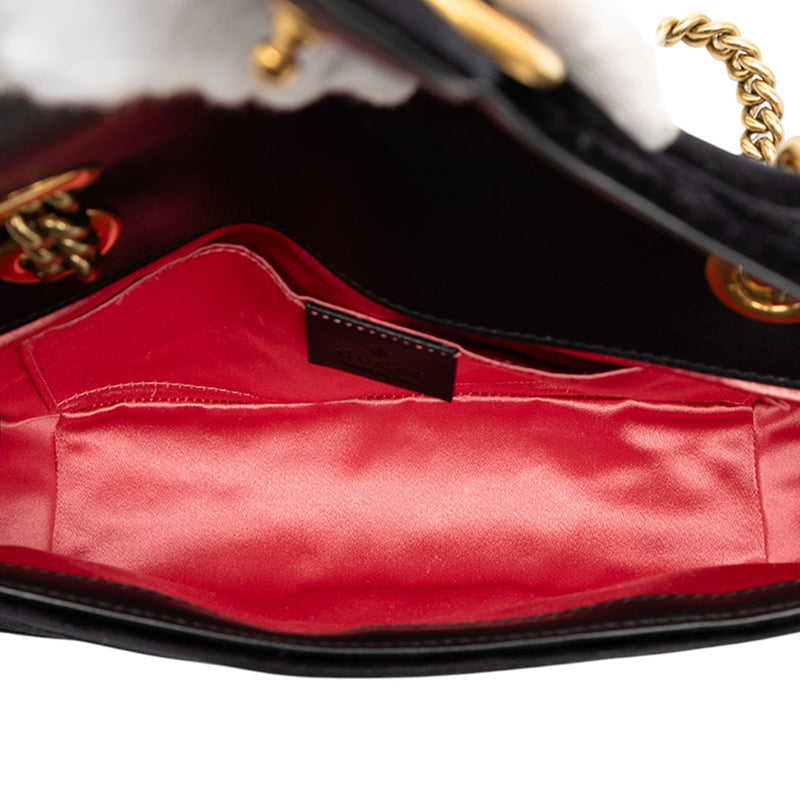 Small GG Marmont Matelasse Velvet Shoulder Bag - Image 4
