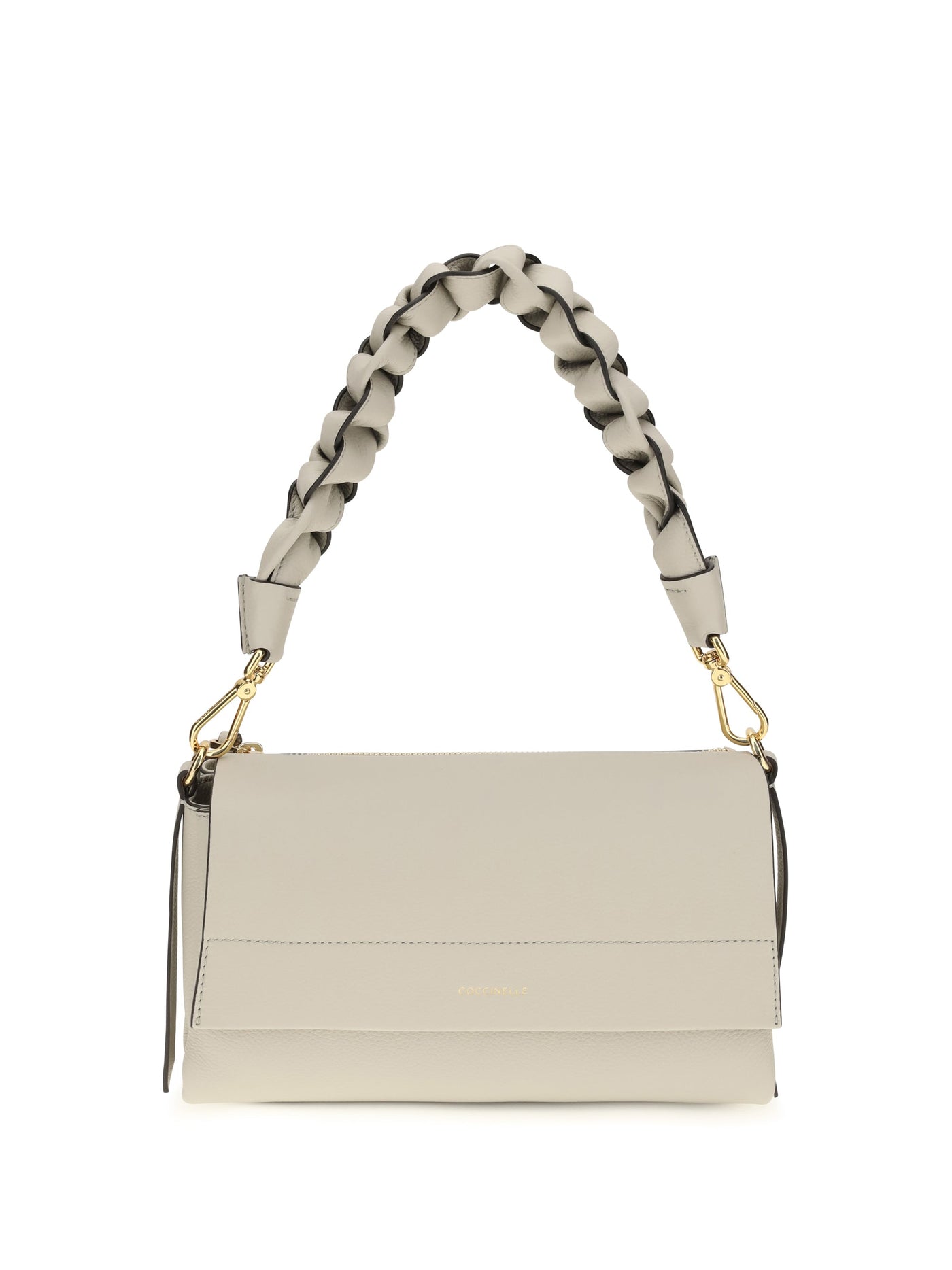 Coccinelle Boheme Shoulder Bag — Beige Calf Leather Bos Taurus