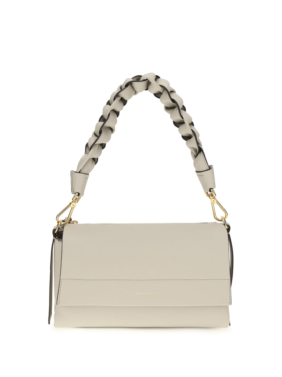 Coccinelle Boheme Shoulder Bag — Beige Calf Leather