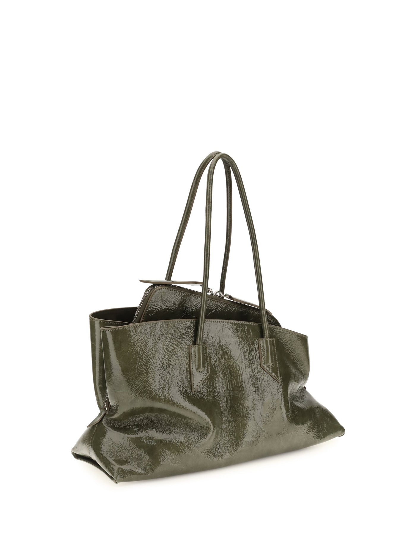 The Attico La Passeggiata Shoulder Bag — Green Calf Leather