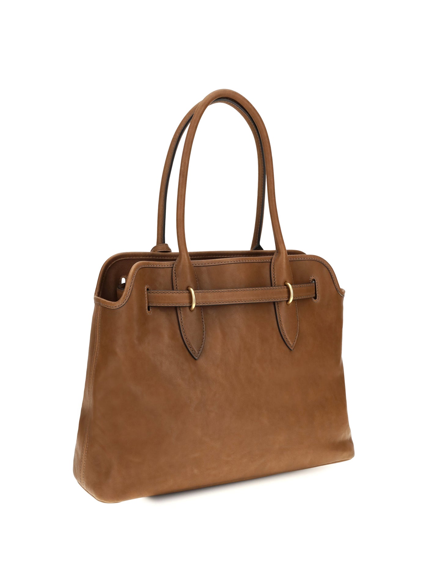 Miu Miu Calf Leather Shoulder Bag — Brown