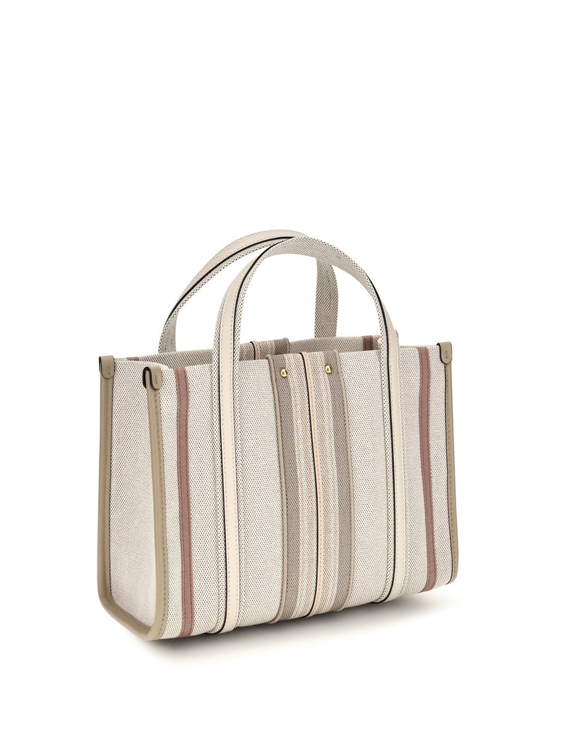 Chloé Small Woody Loop Tote Bag — Beige Cotton; Viscose