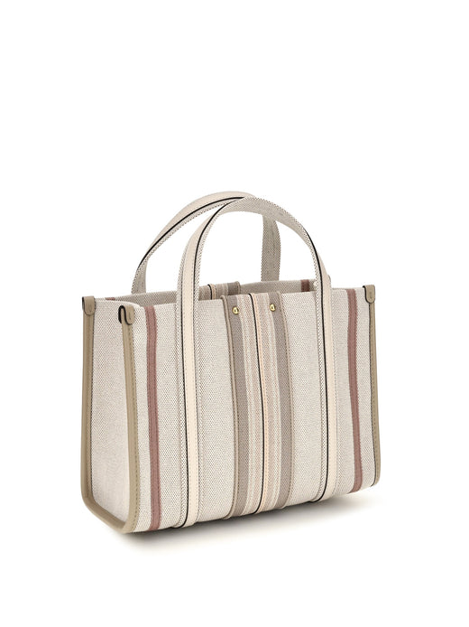 Chloé Woody Loop Tote Bag — Beige Cotton