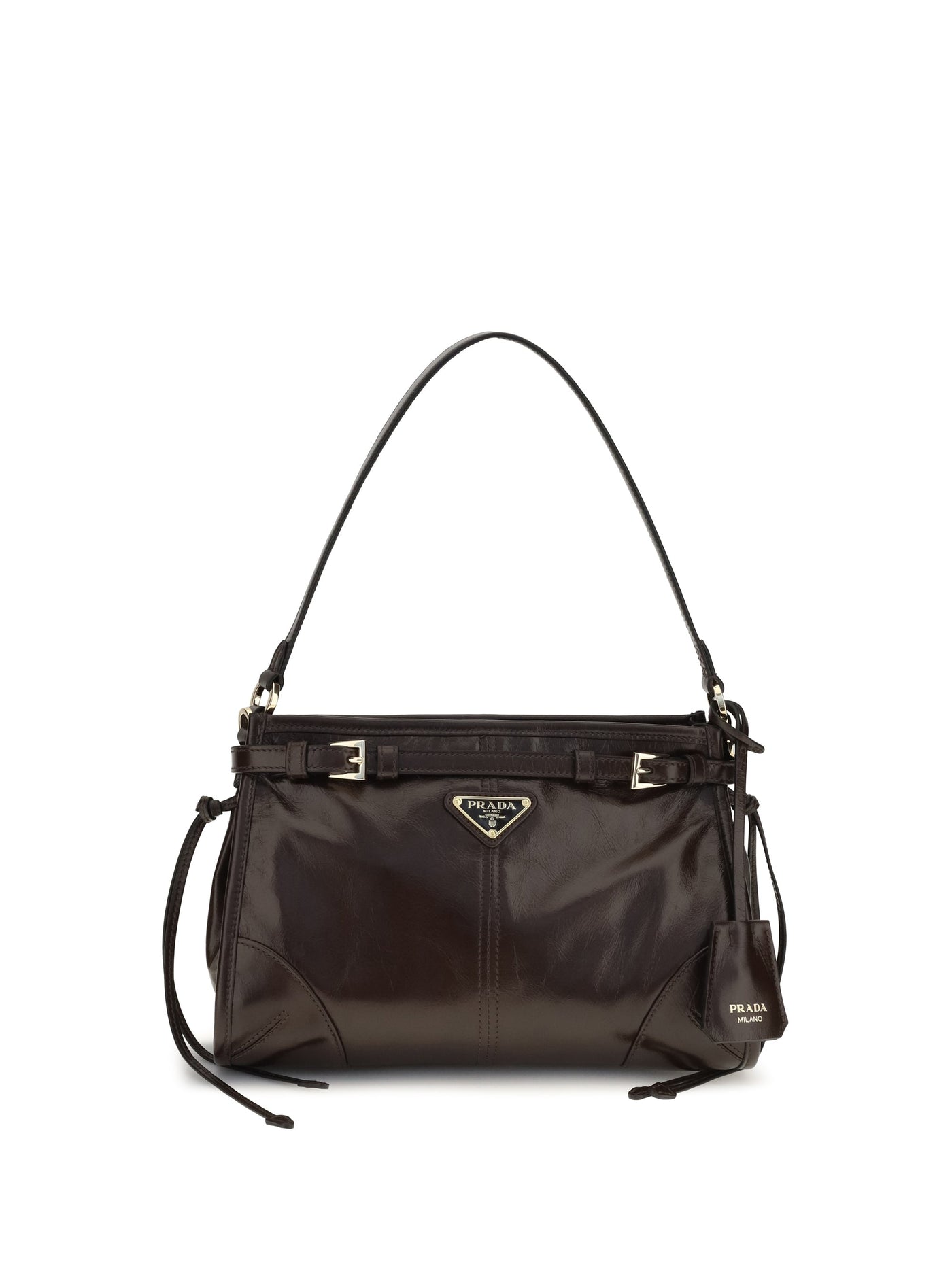 Prada Bonnie Shoulder Bag — Black Calf Leather Bos Taurus