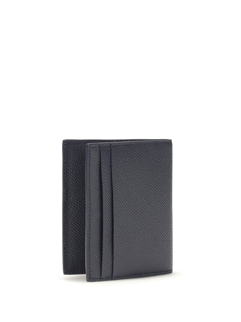 Ferragamo Gancini Card Case — Navy Calf Leather Cases