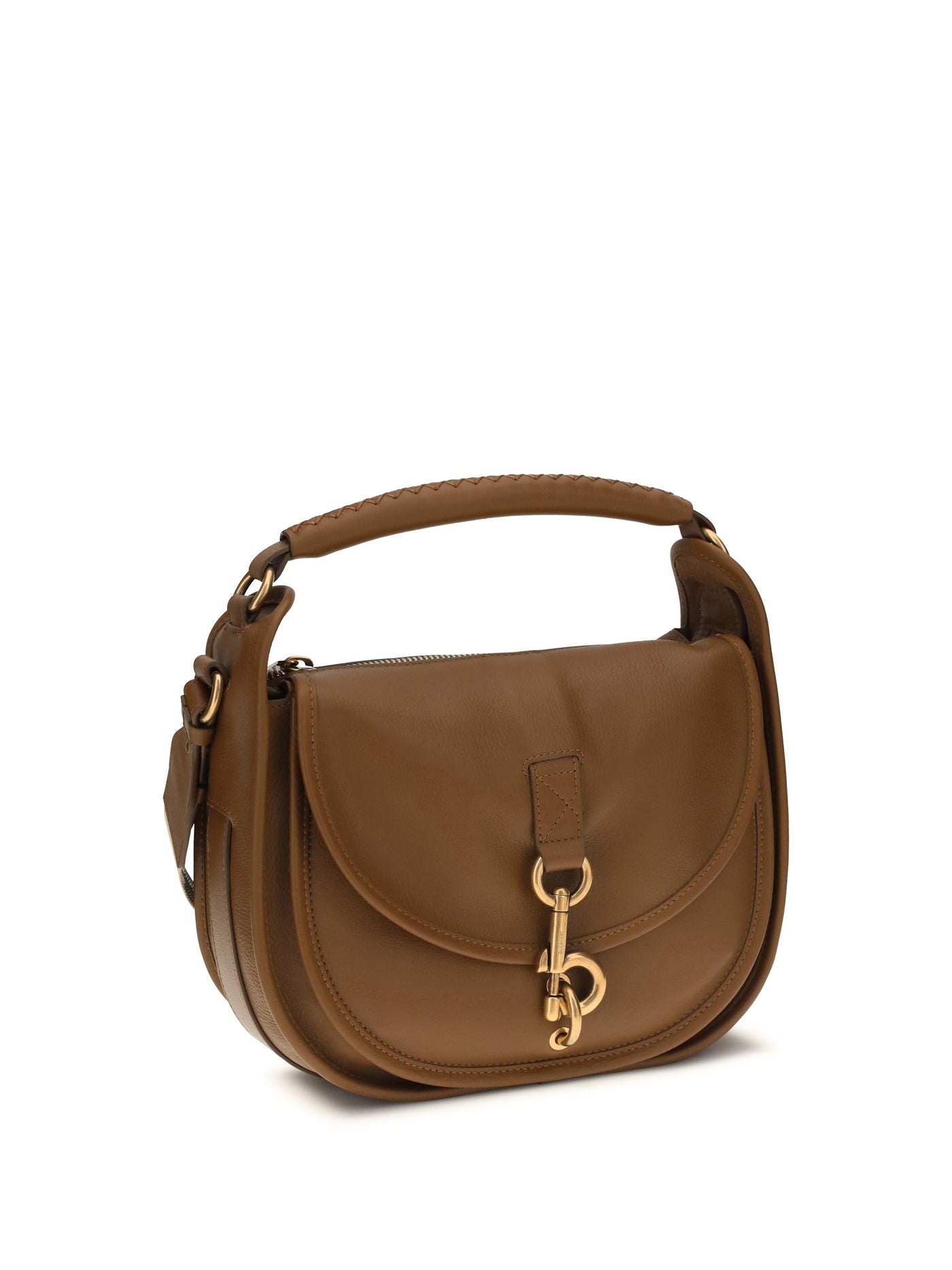 Burberry B Clip Crossbody Bag — Brown Calf Leather