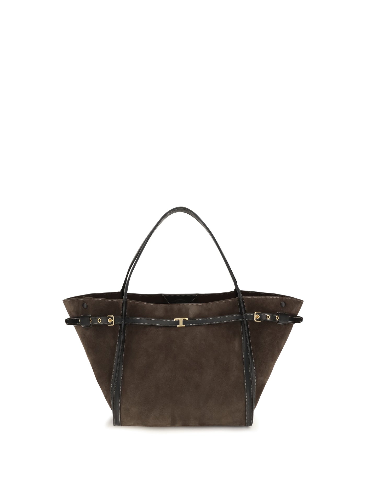 Tods Suede And Calf Leather Tote Bag — Brown Bos Taurus