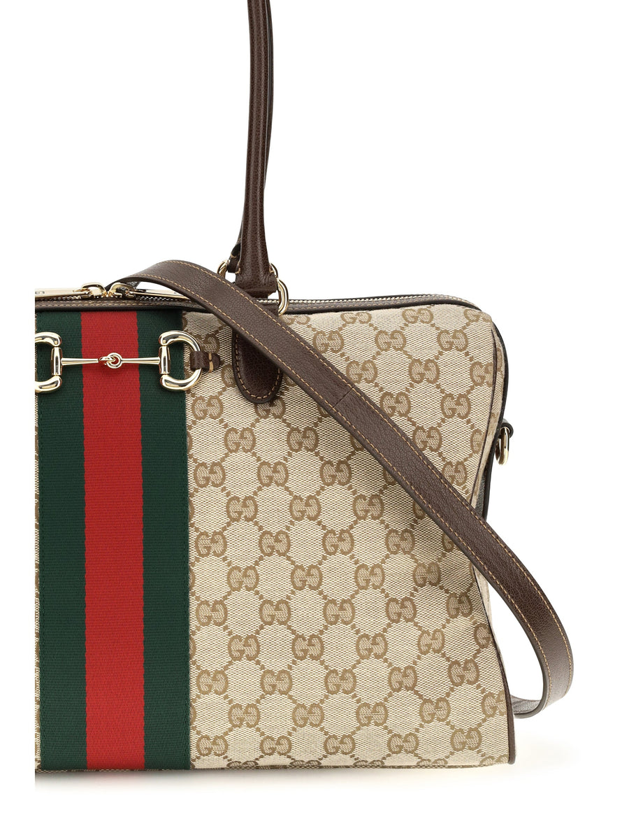 Gucci Gg Top Handle Bag — Beige Fabric
