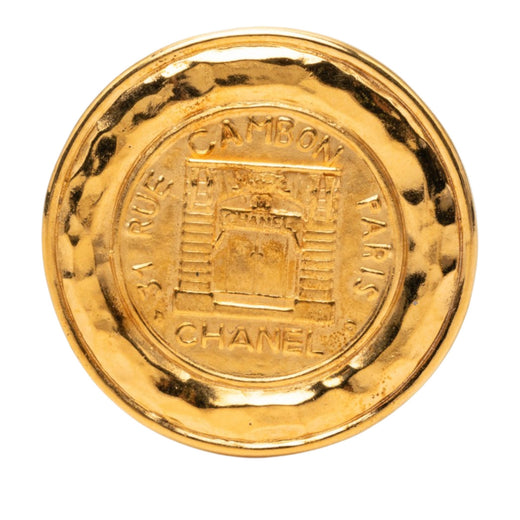 Gold Plated 31 Rue Cambon Round Brooch - Image 1