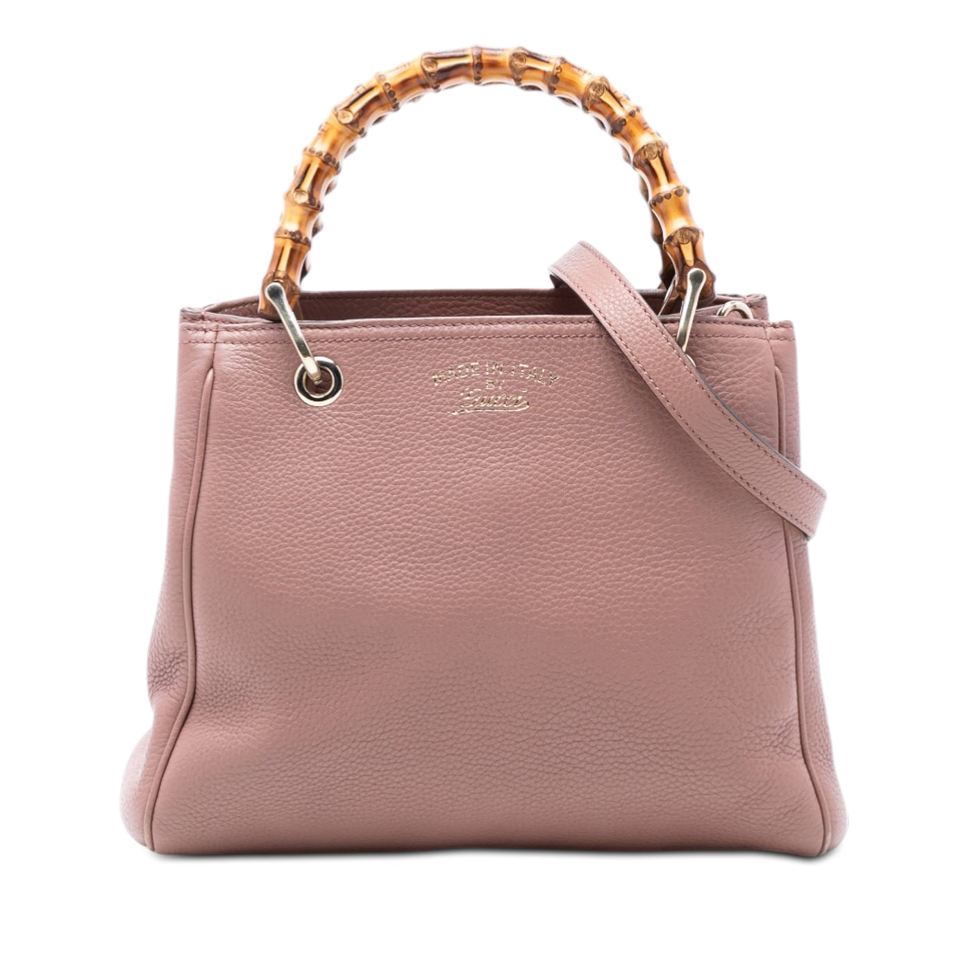 Small Calfskin Bamboo Shopper Satchel - Image 1