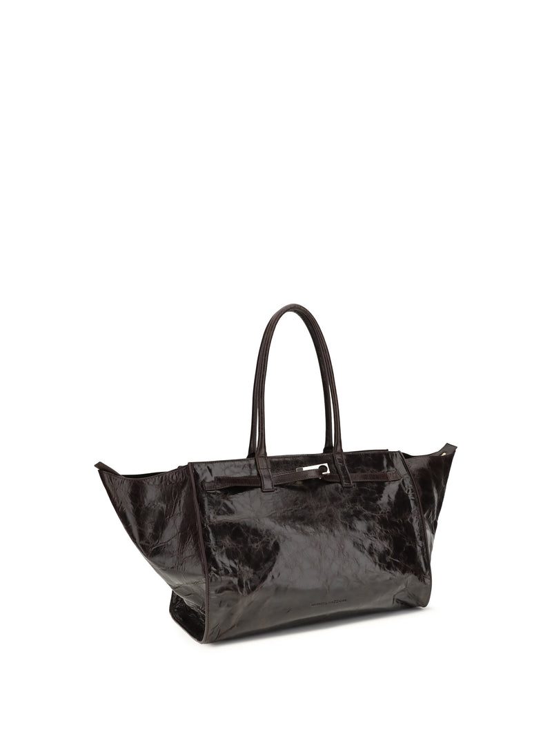 Benedetta Bruzziches Crinkled Calf Suede Shoulder Bag — Black