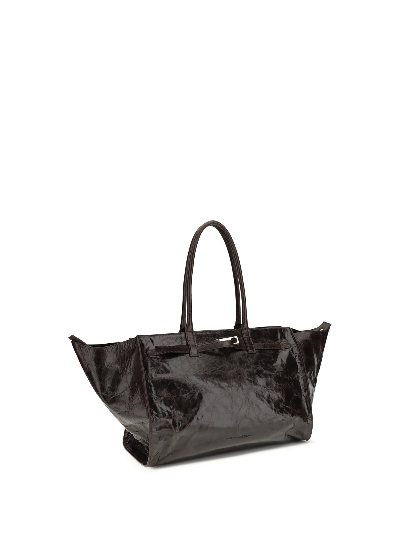 Benedetta Bruzziches Mame Shoulder Bag — Black Calf Suede
