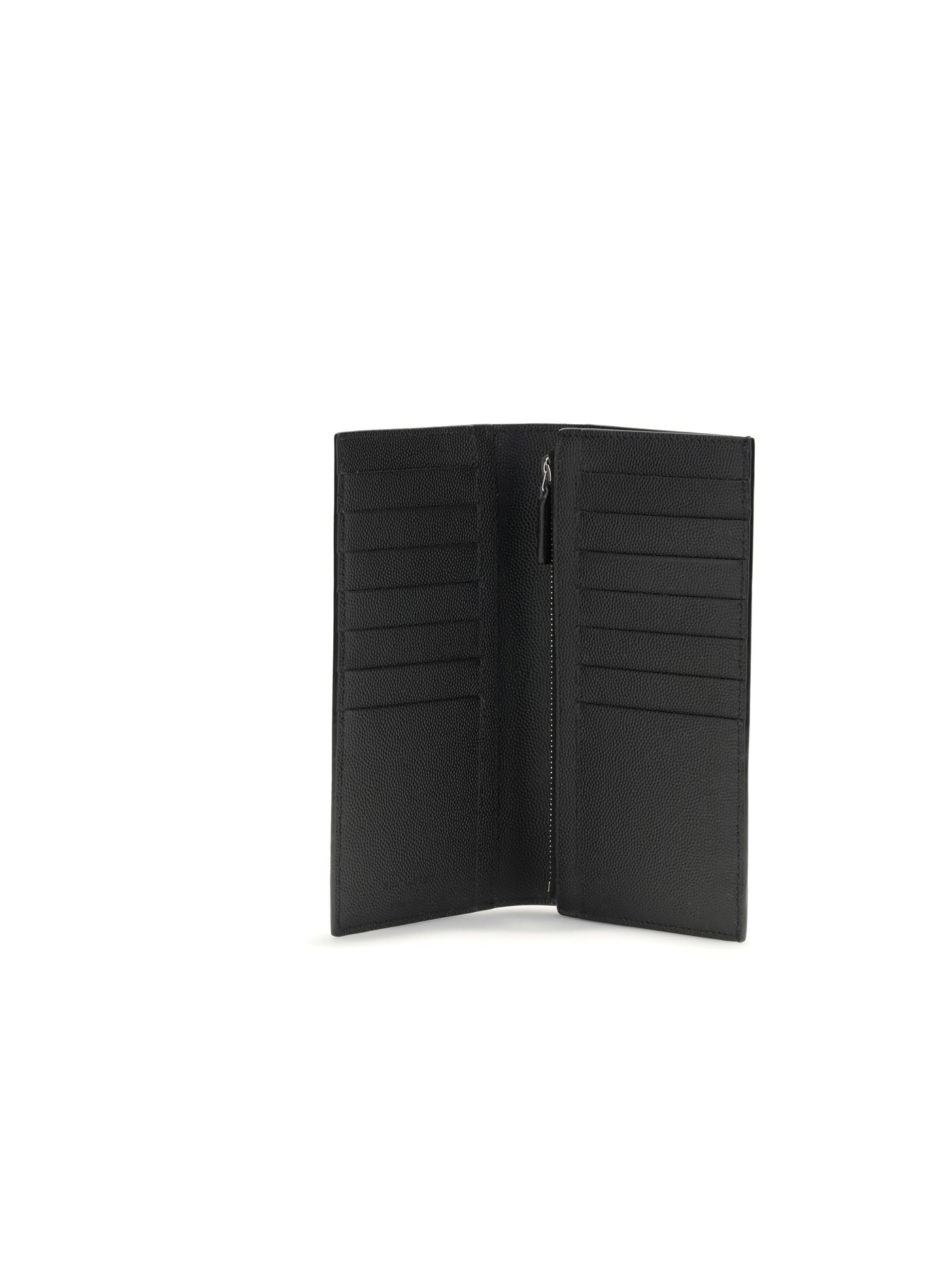 Saint Laurent Grained Leather Wallet — Black Calf