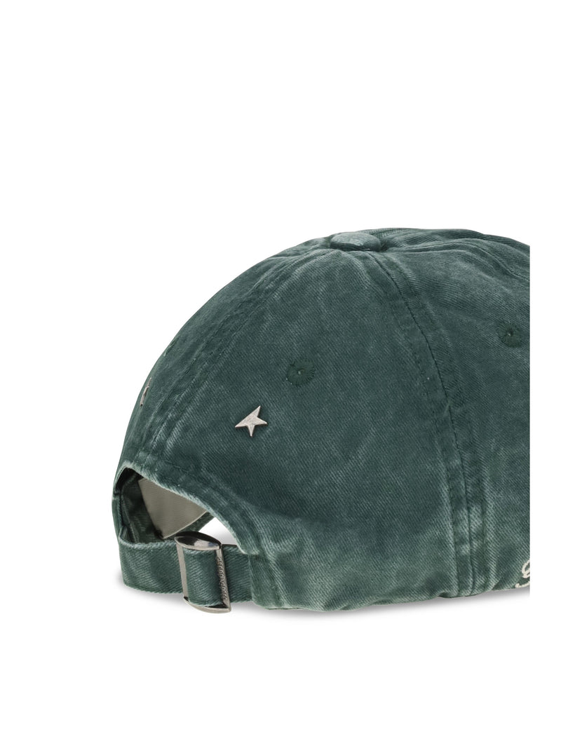 Golden Goose Gup02837p002618 Embroidered Logo Baseball Cap — Green Cotton Caps
