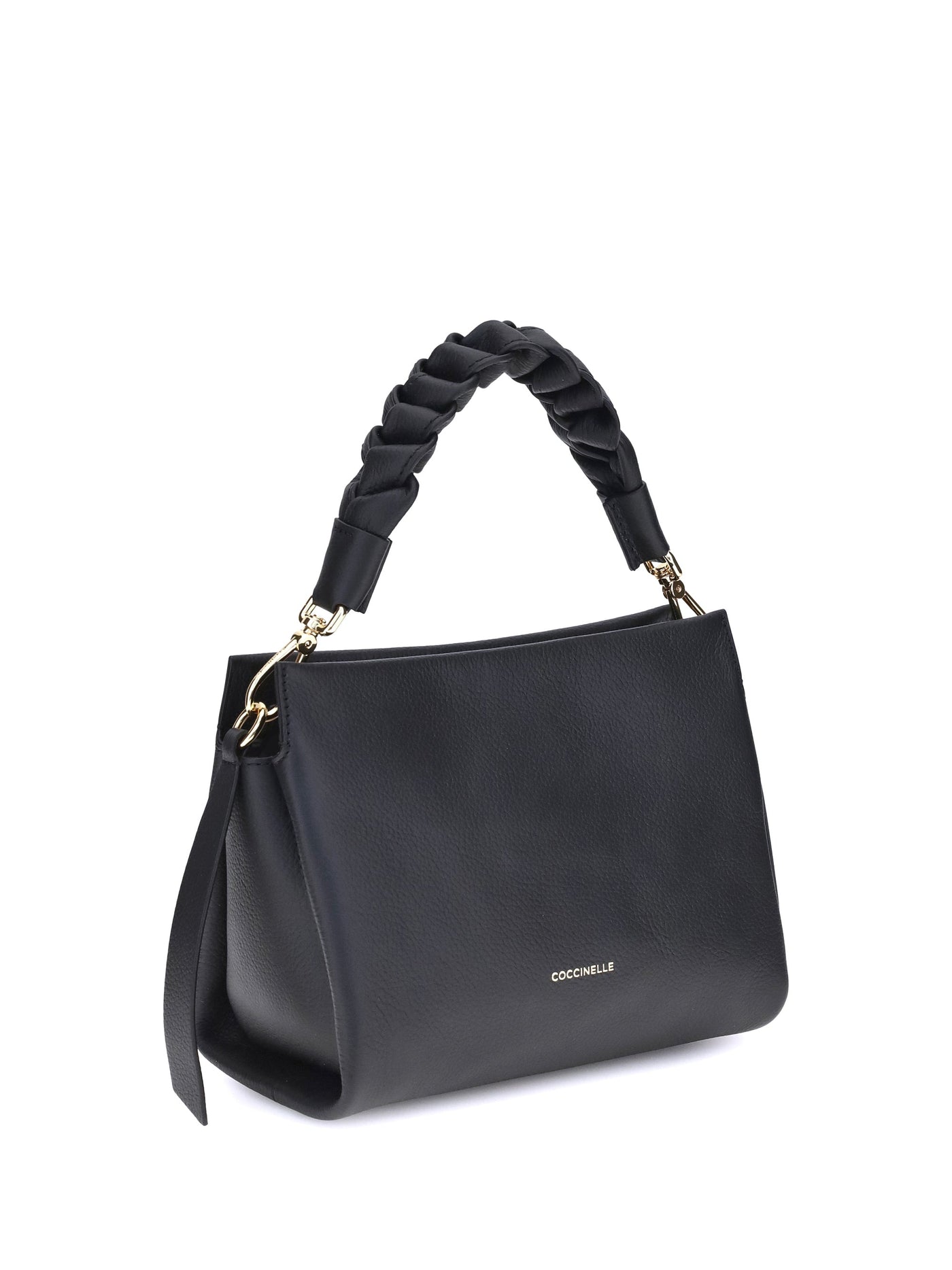 Coccinelle Boheme Shoulder Bag — Black Calf Leather