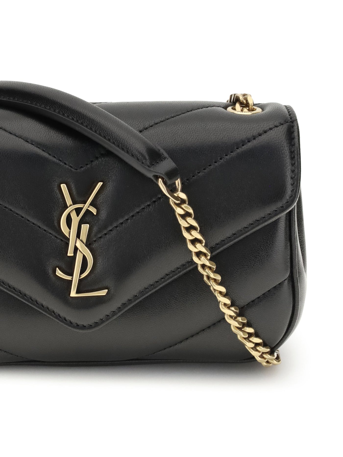 Saint Laurent Lou Shoulder Bag — Black Lambskin