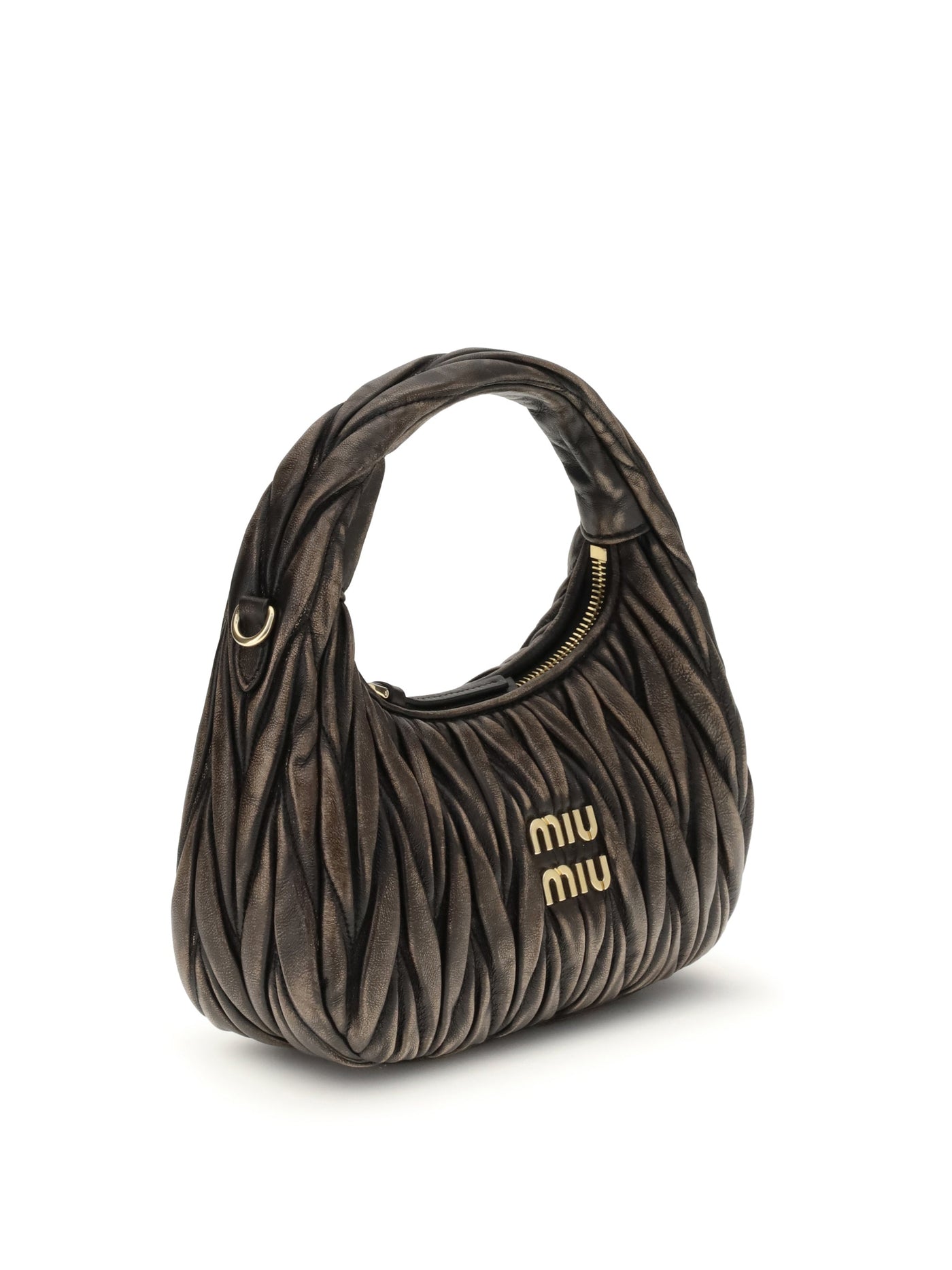 Miu Miu Wander Shoulder Bag — Brown Lamb Leather