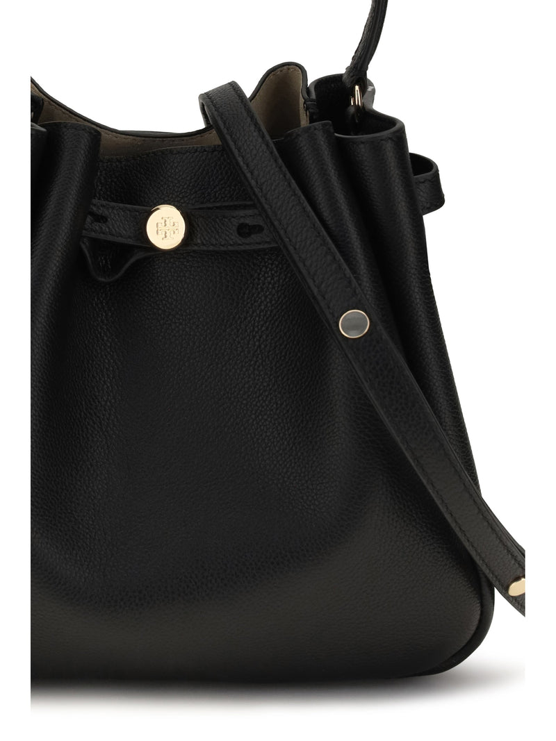 Tory Burch Romy Bucket Bag — Black Calf Leather Bos Taurus
